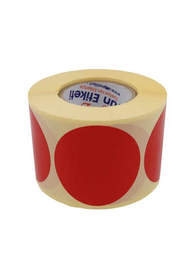 Kuşe Renkli Zemin Baskılı 40mm Çap Etiket 500 Adet