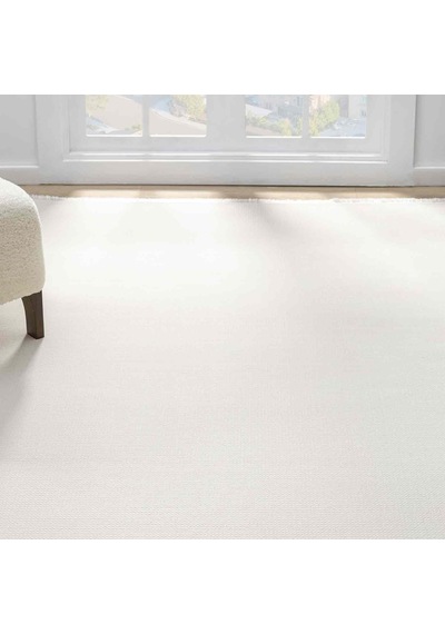 Saf Krem Beyaz Düz Dokulu Modern Halı - Mk12000krs Krem - Beyaz