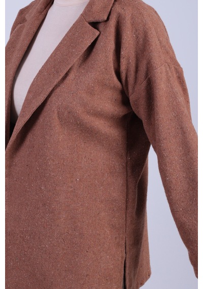 Armonika Kadın Sütlü Kahve Erkek Yaka Yanları Yırtmaçlı Oversize Ceket Arm-26k001009 Armonika Kadın Sütlü Kahve Erkek Yaka Yanları Yırtmaçlı Oversize Ceket Arm-26k001009