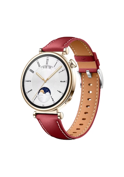 Huawei Watch Gt4 41mm İle Uyumlu Gümüş Metal Tokalı Deri Zarif Şık Kordon