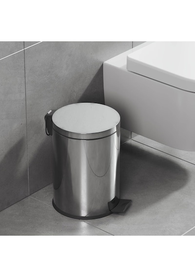 Aqua Bagno Basic Çöp Kovası - Pedallı 12 L, Parlak Krom Paslanmaz / 35.99.57.03.01 Diğer