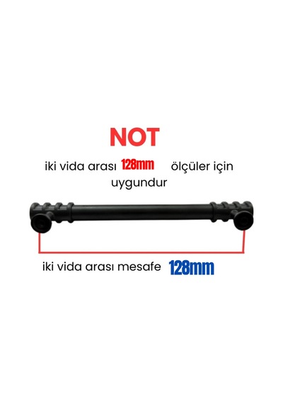 5 Adet Metal Halka Mobilya Çekmece Dolap Kulpu Siyah-siyah 128mm Siyah - Siyah