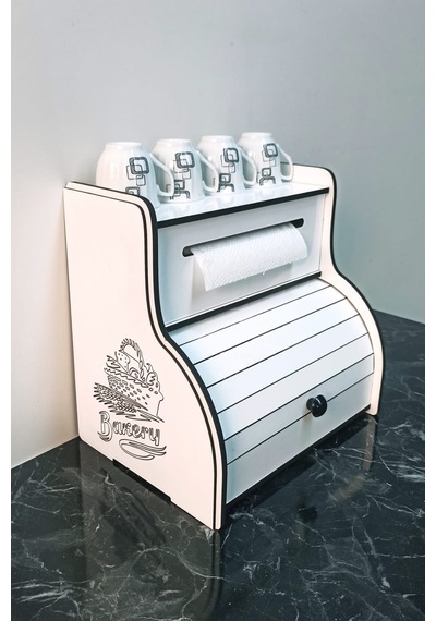 New Bread Box-yeni Ekmeklik Havlu Peçetelik Saklama Gözlü Beyaz