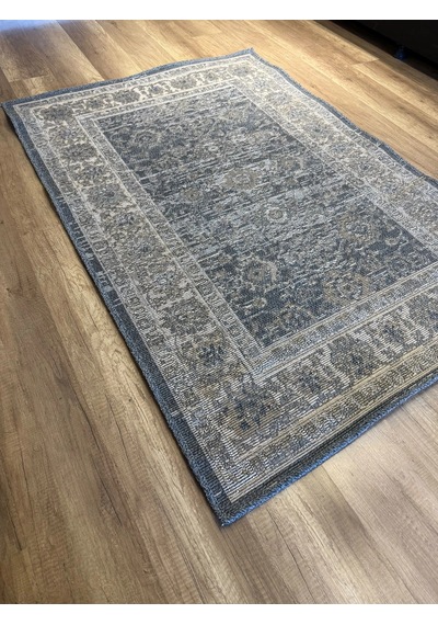 Luxess Halı Alpaca 1191 Mavi Eskitme Desenli Makine Halısı Çok Renkli Mavi