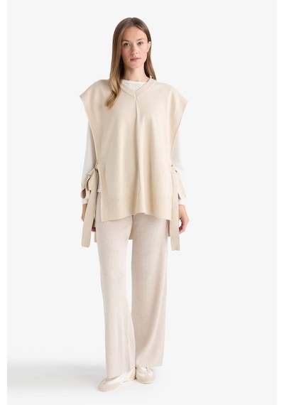 Defacto Regular Fit Basic Düz Beli Lastikli Düz Paça Triko Pantolon D6912ax25wnbg300 Bej-bg300