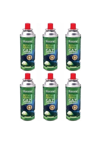 Orcamp Bütan Propan Gaz Karışımı 6 x 227 G Çok Renkli