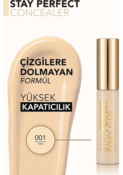Flormar Doğal Bitişli Kapatıcı (SOĞUK ALT TON) - Stay Perfect Concealer - 001 Fair - 8682536037419