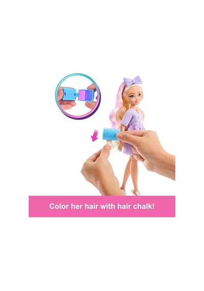 Ayrex Barbie Dream Besties Barbıe İle Hazırlan Şekillendirilmiş Saçlı Barbie 'malibu' Bebek, Sürpriz Saç Aksesuar
