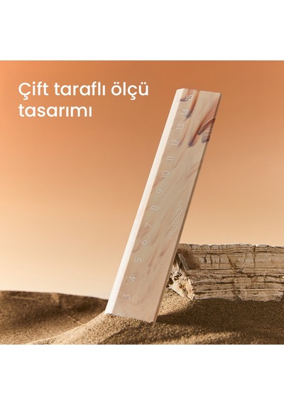 Nusıgncetvel 15 Cm Gri Çift Taraflı Ölçekli Okul Cetveli Beyaz