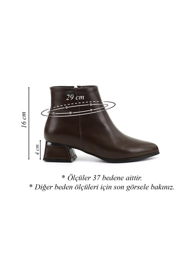 Gönderir Kadın Kahverengi Fermuarlı Kalın Topuklu Bot Dkzb81535397