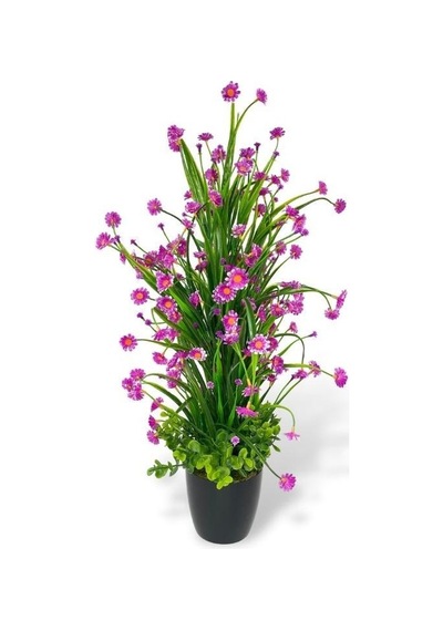 Yapay Çiçek Siyah Saksıda Lila Papatya Ağacı 55cm Yapay Çiçek Siyah Saksıda Lila Papatya Ağacı 55cm