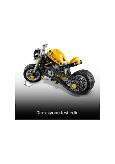 LEGO® Technic Sarı Motosiklet 42225 - 7 Yaş ve Üzeri Çocuklar için Pistonlu Motor İçeren Yaratıcı Oyuncak Yapım Seti (151 Parça)