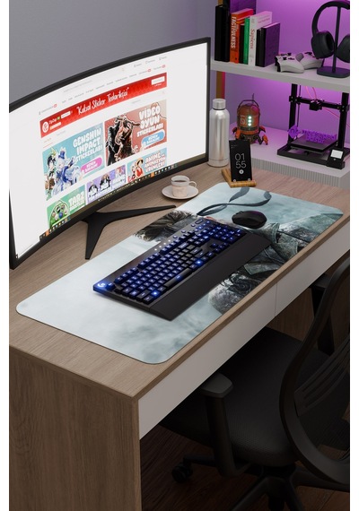 Metal Gear Solid Kaymaz Dikişli Kauçuk Oyuncu Mousepad V1 - 90x40 Xxl Gaming Mouse Pad Fare Altlığı