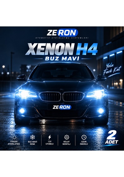 Hyundai Accent Xenon H4 Buz Mavi Led Far Ampulü 12v - 2 Adet Yüksek Aydınlatma Kolay Montaj