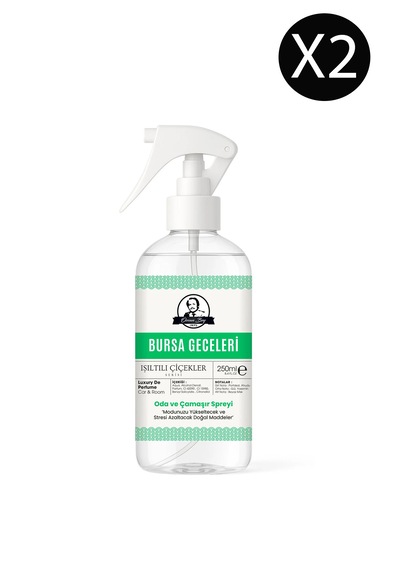 Bursa Geceleri Parfümlü Oda Ve Çamaşır Spreyi Ortam Ve Araba Kokusu Luxury Room Spray 250ml X 2