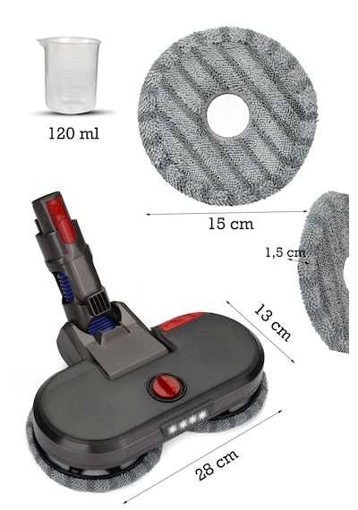 Dyson V7 - V8 - V10 Uyumlu Püskürtmeli Silme Ve Süpürme Başlığı
