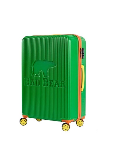 Bad Bear Logo Suitcase 23.01.80.001y Yeşil Büyük Boy Tekerlekli Abs Valiz 95 Lt. Yeşil