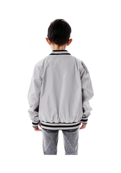 Benitto Kids Erkek Çocuk Kapüşonlu Çift Taraflı Mevsimlik Yağmurluk 51364 Gri