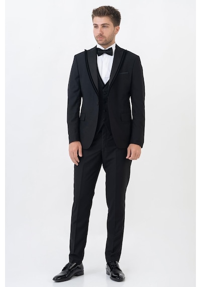 White Stone Guadalajara D114 Slim Fit Damatlık Takım Elbise Siyah - 60 Siyah