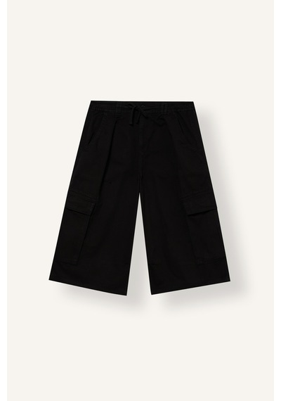 Defacto Normal Bel Kargo Cepli Gabardin Bermuda Şort J1358ax26aubk27 Siyah-bk27