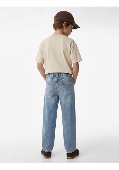 Koton Beli Lastikli Düğmeli Rahat Kesim Denim Pantolon Lıght Indıgo 6skb40008td Açık Mavi Koton Beli Lastikli Düğmeli Rahat Kesim Denim Pantolon Lıght Indıgo 6skb40008td Açık Mavi