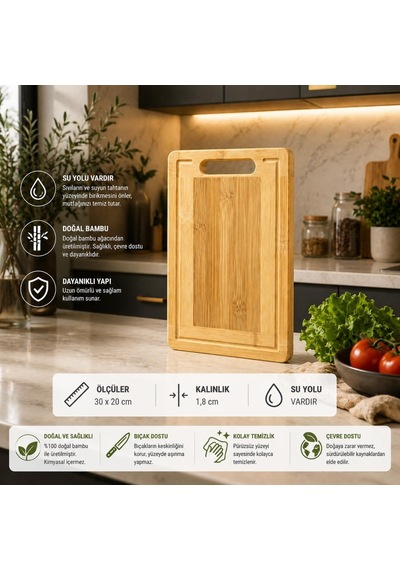 Bambu Kesme Tahtası 30x20 Cm Su Yollu Doğal Ahşap Kesim Panosu 1.8 Cm Kalın Dayanıklı Bıçak Dostu Antibakteriyel Mutfak Doğrama Tahtası Çok Renkli Bambu Kesme Tahtası 30x20 Cm Su Yollu Doğal Ahşap Kesim Panosu 1.8 Cm Kalın Dayanıklı Bıçak Dostu Antibakteriyel Mutfak Doğrama Tahtası Çok Renkli