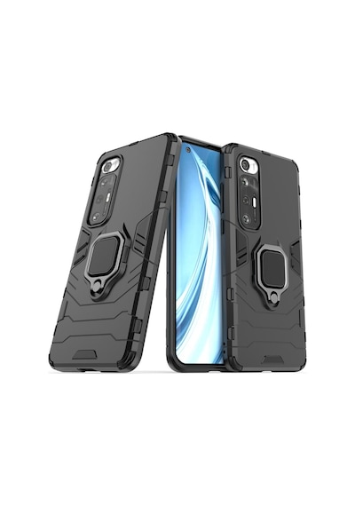 Xiaomi Mi 10S Batman Serisi Yüzük Standlı Armor Kılıf - Siyah