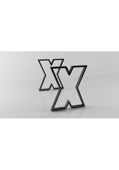 Kalın X Model Metal Ayak Seti Siyah Metal Masa Ayağı
