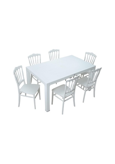 Mandella Wood 90x150 Silver Napolyon Sandalye Masa Takımı Diğer Mandella Wood 90x150 Silver Napolyon Sandalye Masa Takımı Diğer