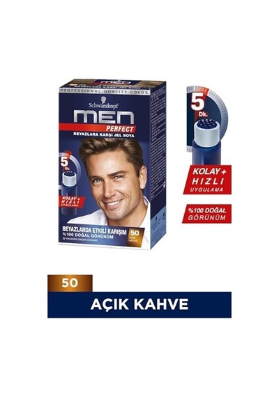 Schwarzkopf Saç Boyası 50- Açık Kahve -kolay Ve Hızlı Beyaz Kapama - 2 Adet