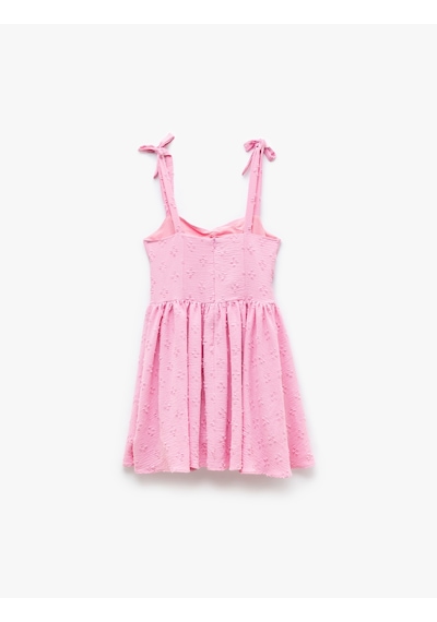 Koton İnce Askılı Kolsuz Gipeli Volanlı Fisto Mini Elbise Pembe 5sal80039ıw Gül