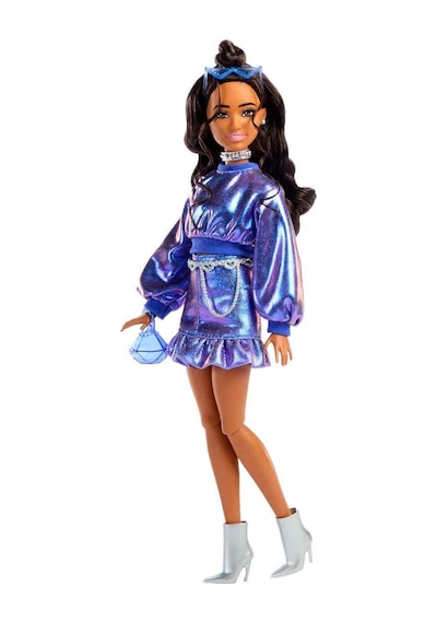 Barbie Deluxe Style Stil İkonu Bebek Metalik Mavi Üst Ve Etekli Jfp42