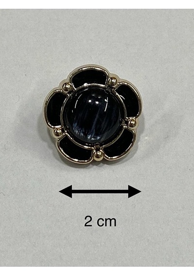 Papatya Düğme/ Papatya Sedefli Model / Siyah / 6 Lı Set / 2 Cm
