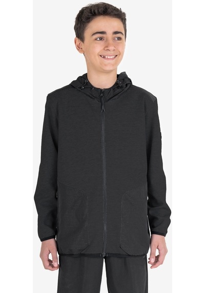 Lescon Siyah Çocuk Fermuarlı Kapüşonlu Sweatshirt 23n-3101