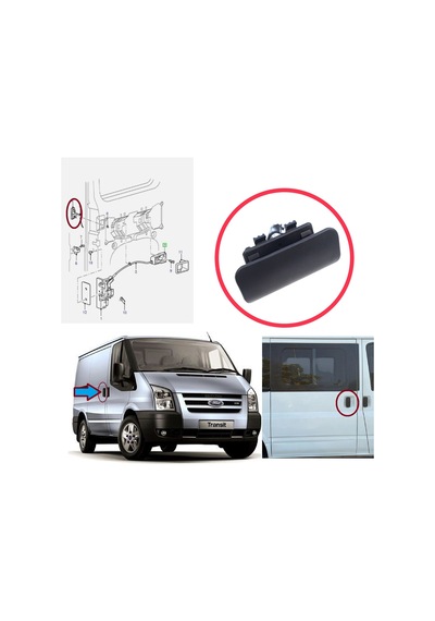 Sağ Sürgülü Kapı Kolu Ford Transit 6 7 V184 V347 2000-2014 İçin