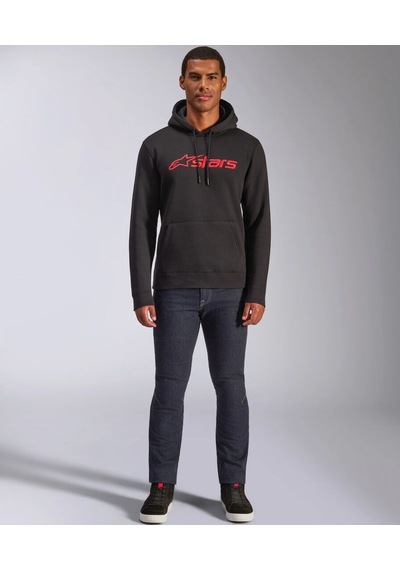 Alpinestars Blaze Hoodie Kapüşonlu Sweatshirt Siyah Kırmızı Çok Renkli