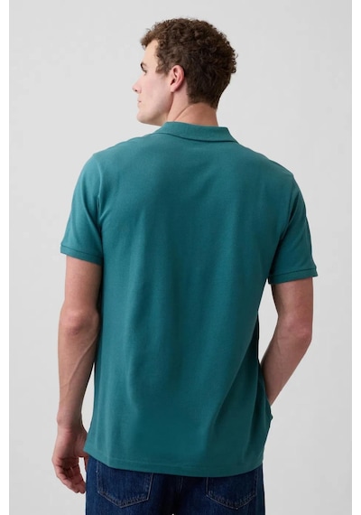 Gap Erkek Pique Polo Yaka Yeşil T-shirt-13470 Yeşil