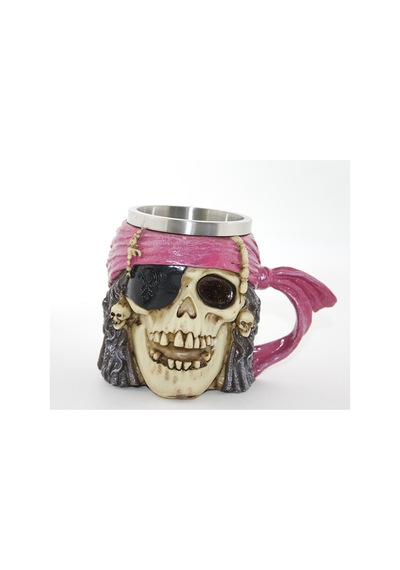 2 Adet Paslanmaz Çelik Korsan Kupa Metal Mug, Pirate Cup, 13x18 Cm Dekorlu Seyahat Bardak 1