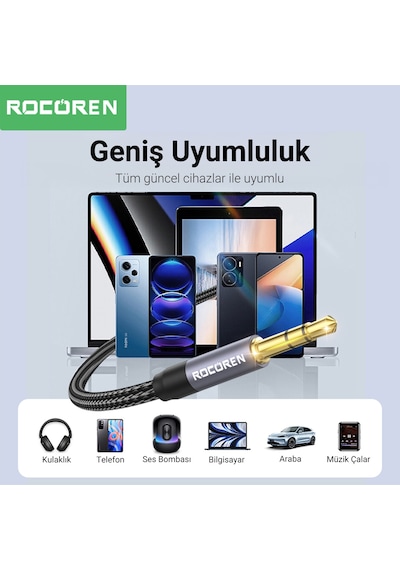Rocoren 3.5mm Hi-fi Trs Aux Ses Kablosu 5 Metre