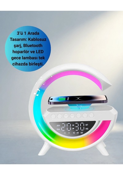 Şık Tasarımlı Kablosuz Şarjlı Led Masa Lambası 15w Hızlı Şarj 1200mah Battery