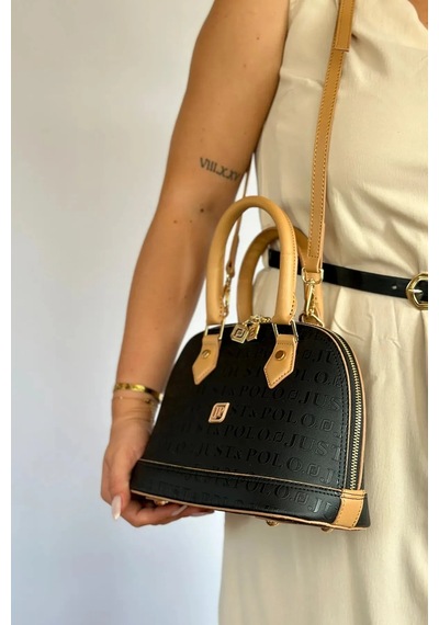 Just Polo Kadın Orta Boy Zincir Detaylı Ayarlanabilir Askılı Yeni Sezon El & Omuz Çantası 234076mh Siyah - Camel
