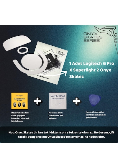 Klasse Onyx Mouse Skate Logitech G Pro X Superlight 2 İle Uyumlu Skatez