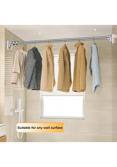 Tr Duş Perdesi Çubuğu Ayarlanabilir 40 İla 500 Cm, Delme Gerektirmez, Paslanmaz Çelik, Kaymaz Banyo, Dolap, Pencere Genel