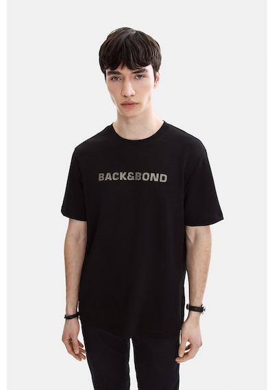 Backandbond Siyah Baskılı Regular Fit Bisiklet Yaka Tişört