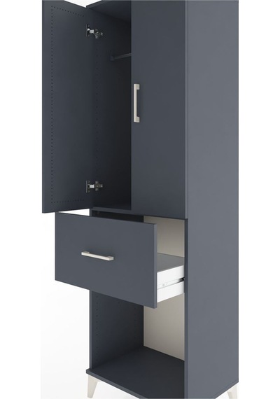 Hyperion Dolap Tek Raflı Tek Çekmeceli Tek Askılı 60x44x195 Antrasit-antrasit Antrasit Hyperion Dolap Tek Raflı Tek Çekmeceli Tek Askılı 60x44x195 Antrasit-antrasit Antrasit