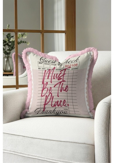 Yazılı Tipografik Saçaklı Yastık Kılıfı - Retro Kafe Bohem Pudra Krem Pembe Püsküllü Kırlent Kılıfı Yalın Vadi Aura Yazılı Tipografik Saçaklı Yastık Kılıfı - Retro Kafe Bohem Pudra Krem Pembe Püsküllü Kırlent Kılıfı Yalın Vadi Aura