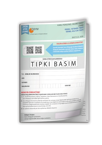 2026 Kpss Lisans Gy-gk Ösym Tıpkı Basım Çıkmış Soru Deneme Kitapçığı Çözümlü Türkiye Geneli Sınav