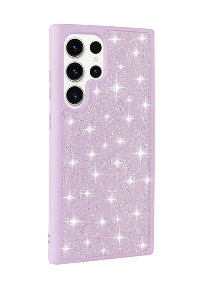 Zore Galaxy S23 Ultra Uyumlu Parlak Taşlı Tasarım Pırlanta Ogaa Kılıf-lila