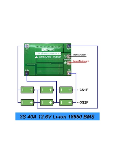 Green-3s 40a Tornavida İçin 12v Li-ıon 18650 Bms Pcm Pil Koruma Kartı Bms