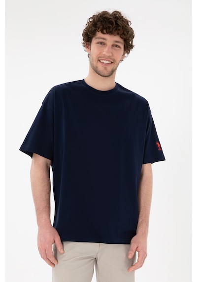U.S. Polo Assn. Erkek Oversize Fit Bisiklet Yaka Lacivert Tişört 50305859-VR033